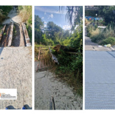 Pescara, Blasioli, la pista ciclabile del lungofiume abbandonata al degrado: rifiuti, crolli e bivacchi