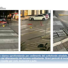 Pescara, zona Università in viale Marconi. Lavori in corso senza indicazione luminosa.