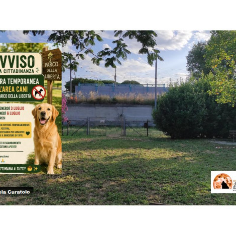Montesilvano/Parco Libertà: area cani chiusa ai cani per ospitare cavalli.
