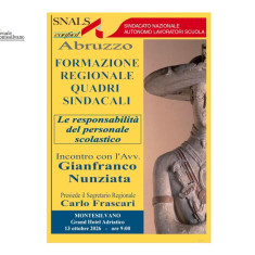 Montesilvano/SNALS Abruzzo, formazione regionale per i quadri sindacali