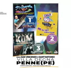 Penne, festa di San Vincenzo e Sant'Antonio a Villa Degna: tre giorni di musica e spettacolo