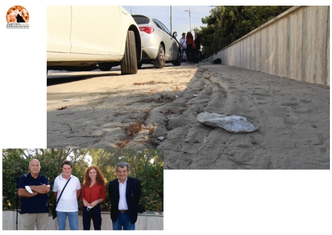 Montesilvano/Jovabeach, ancora sabbia sul lungomare Aldo Moro dopo taglio siepe