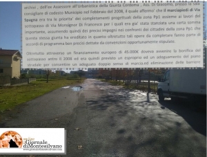 Via Spagna poco prima del sottopasso chiuso di via Monsignor di Francesco.