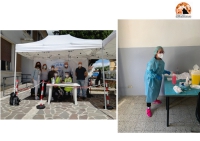Lo staff di Bolognano nella sede Covid