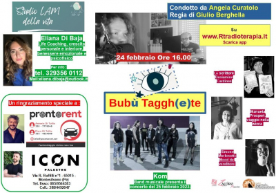 Bubù taggh(e)te: tornano i Kom, esperimento in diretta con la life coaching Eliana De Baja.