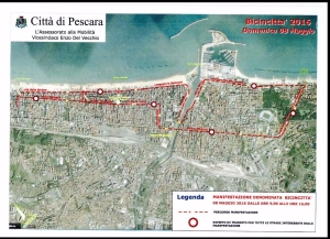 la mappa del percorso in bici