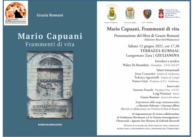 Giulianova. Al Kursaal, “Mario Capuani. Frammenti di vita” di Grazia Romani
