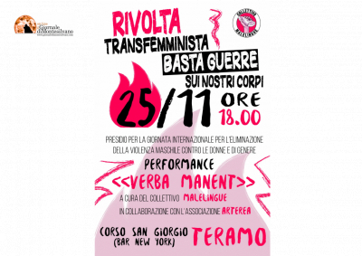Teramo. Collettivo Malelingue: panchine e scarpette rosse ma "Un centro antiviolenza che non funziona è violenza!"
