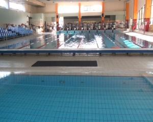 Babbo Natale in piscina