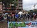 questa mattina la manifestazione sotto la pioggia