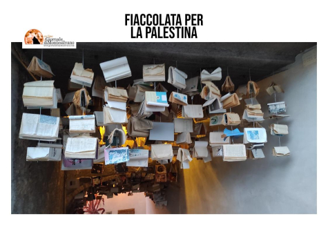 Aielli, fiaccola per la Palestina.