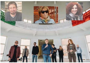 I politici cantanti e in alto le foto di Romina Di Costanzo PD, Paola Ballarini M5s e Daniele Licheri SI 