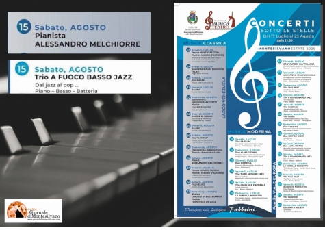 Montesilvano, ferragosto in musica con Alessandro Melchiorre al Piano solo e A fuoco lento