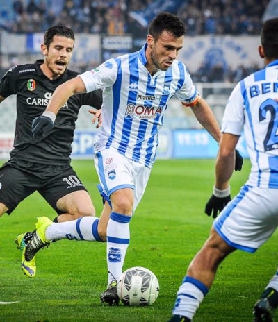 Capitan Memushaj in azione contro lo Spezia