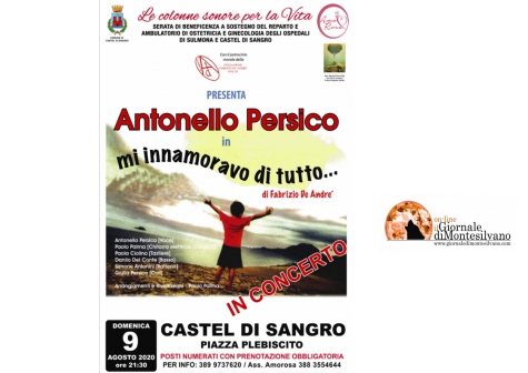 Antonello Persico in “Mi innamoravo di tutto” Tributo a Fabrizio De Andrè