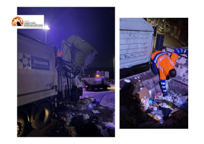 Pescara. Salvato dal compattatore dei rifiuti. Dormiva dentro un cassonetto.