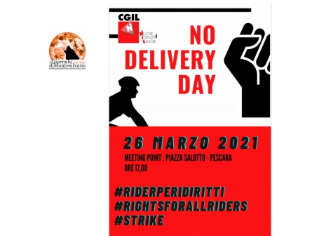 Pescara. Protesta Riders, “No delivery day” a Piazza Salotto.