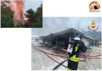 Pescara, Tortuga in fiamme. Pompieri all'alba.