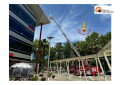 Pescara, incendio copertura davanti al tribunale
