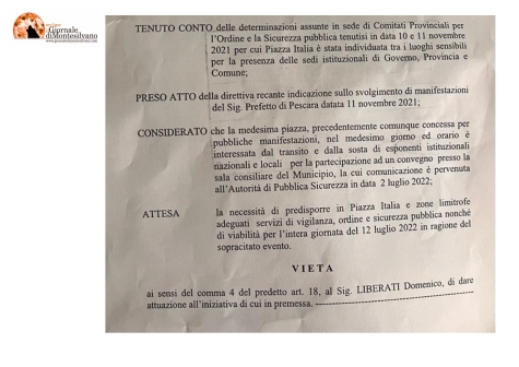 divieto di manifestare
