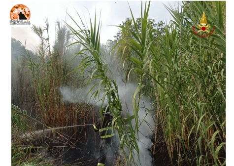 Castiglione, incendio: operazioni in corso da ieri sera.