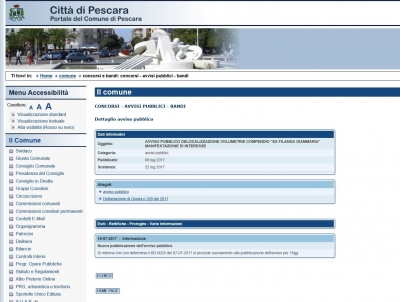 il sito del comune di Pescara