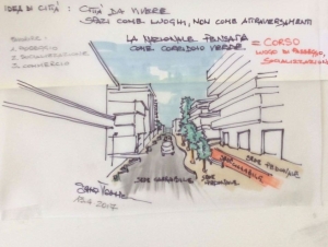 Schizzo della visione progetto dell'Arch Sara Tarricone, progettò anche il Teatro del mare.