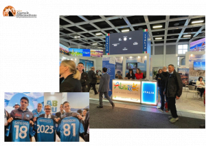 BMT, Simeone e Raspadori del Napoli allo stand Abruzzo