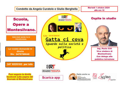Montesilvano/scuola. Paolo Cilli ospite di Gatta ci cova, format radio di società e politica