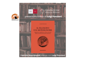“Il Filosofo e il Monsignore”: venerdì a Pescara la presentazione dell’ultimo libro di Luigi Ponziani