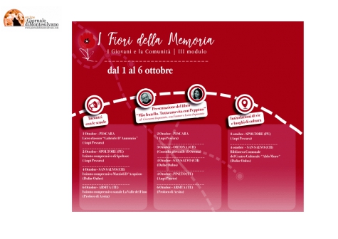 Abruzzo tornano “I Fiori della Memoria” per ricordare, raccontare, costruire futuro