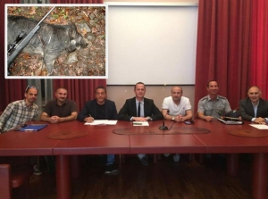 COnferenza di ieri e esempio di cinghiale abbattuto ( foto archivio web meramente indicativa)