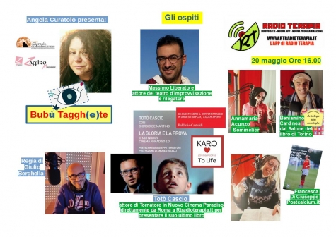 Totò Cascio ospite di Angela Curatolo a Bubù tagg(h)te! su rtRadioTerapia.it