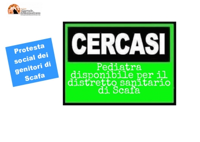 Il cartello messo sui profili social dei genitori dei bambini diScafa che rischiano di rimanere con un solo pediatra