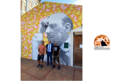 Pescara, rinasce il murales dedicato a Gabriele d’Annunzio con Raoul e Zot19