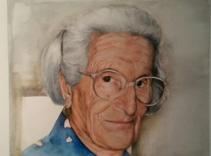 Acuqrello di Nonna Sofia disegnato da Ilenia Ceci, omaggio per i 100 anni