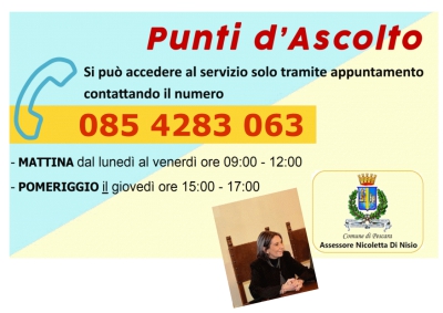 Pescara contro il disagio sociale. Riparte il servizio “Punti d’Ascolto”.