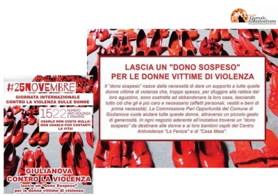 Giulianova/25 novembre, calendario che ricorderà ogni giorno il numero 1522