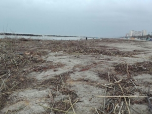 Montesilvano, spiaggia invasa dai detriti, Cilli: paghino Regione e Provincia