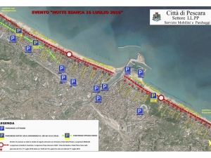 Mappa della notte del 16 luglio a Pescara