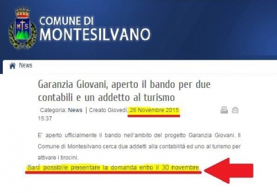 Pubblicazione Bando