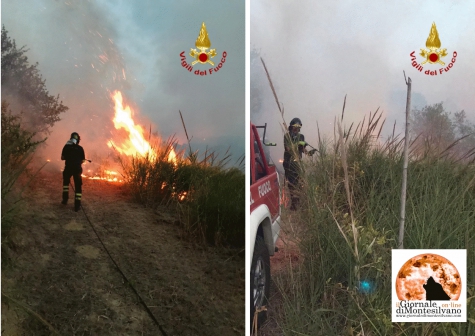 San Silvestro, incendio su colle Renazzo, danneggiamento di abitazioni. Tutta la notte in azione.