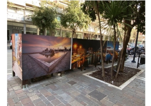 Pescara, isole ecologiche con  con le gigantografie degli scorci cittadini