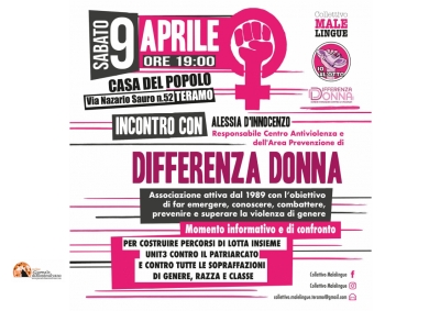 Teramo, Collettivo Malelingue incontra Alessia D'Innocenzo, responsabile Centro Antiviolenza