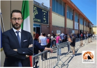 Vasto, somministrazione del vaccino Covid sta cuocendo sotto al sole