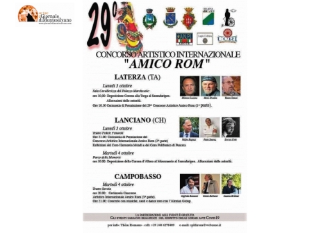 29^ edizione del Concorso Artistico Internazionale "Amico Rom"
