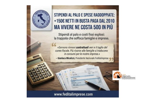 Dal 2010 a oggi crescita retribuzioni non tiene il passo con l'aumento del costo della vita