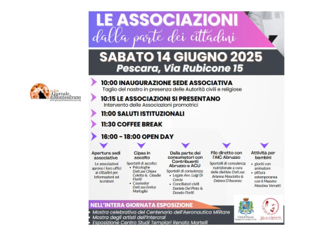 Pescara, in via Rubicone 15 le associazioni si presentano alla città