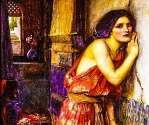 Un quadro di Waterhouse, preraffellita, Thisbe. Nb. fessura