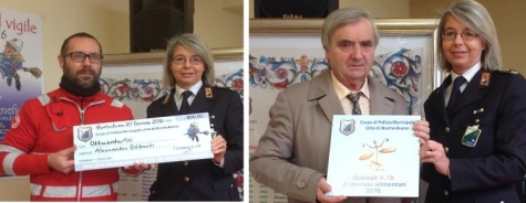 Montesilvano/Trofeo San Sebastiano, i vigili  urbani consegnano i fondi raccolti
